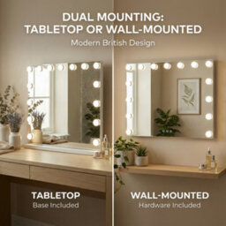 Kokoma Hollywood Vanity Mirror 3 Color Dimmable 18 Led Magnified 80X60Cm - thumbnail 6