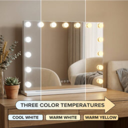 Kokoma Hollywood Vanity Mirror 3 Color Dimmable 18 Led Magnified 80X60Cm - thumbnail 4