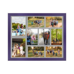 AK Frames 20X16 Purple Modern Multi Photo Frame With Silver Mount - Holds 9 Apertures (2X) 7X5, (7X) 6X4 Photos - thumbnail 1