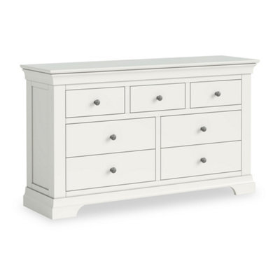 Colette White 3 Over 4 Chest Of Drawers Fully Assembled - By Roseland Furniture - image 1
