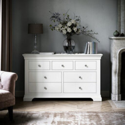 Colette White 3 Over 4 Chest Of Drawers Fully Assembled - By Roseland Furniture - thumbnail 3