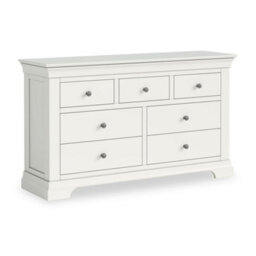 Colette White 3 Over 4 Chest Of Drawers Fully Assembled - By Roseland Furniture