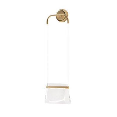 Luminosa Lighting Luminosa Cabaret Hanging Modern Wall Lamp Brass 3000K 850Lm Glass Shade - image 1