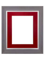 Frames By Post Scandi Slate Grey Frame With Red Mount For Image Size A3 - thumbnail 1