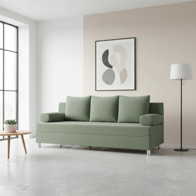 Dover 3 Seater Sofa Bed With Dl Mechanism Bedding Storage 192 Cm Wide Modern Sofa For The Living Room Mint - image 1