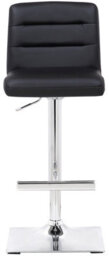 Lamboro Luscious Single Kitchen Bar Stool, Chrome Footrest, Height Adjustable Swivel Gas Lift, Breakfast Bar & Home Barstool, Black - thumbnail 3