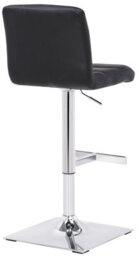 Lamboro Luscious Single Kitchen Bar Stool, Chrome Footrest, Height Adjustable Swivel Gas Lift, Breakfast Bar & Home Barstool, Black - thumbnail 4
