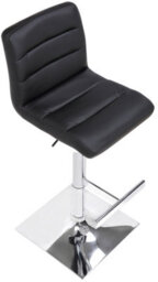 Lamboro Luscious Single Kitchen Bar Stool, Chrome Footrest, Height Adjustable Swivel Gas Lift, Breakfast Bar & Home Barstool, Black - thumbnail 6