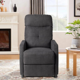 Reclining Chair Massage Heat Upholstered Sofa Living Room Fabric Armchair - thumbnail 5