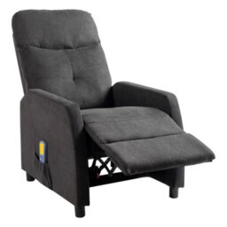 Reclining Chair Massage Heat Upholstered Sofa Living Room Fabric Armchair - thumbnail 1
