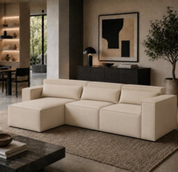 Luxury Sloane Velvet Sofa - Cream 4 Seater