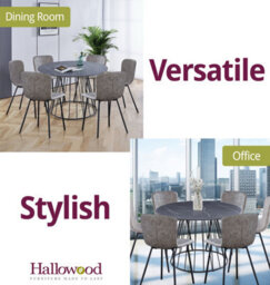 Hallowood Furniture Cullompton Large 120Cm Round Table With 6 Taupe Leather Effect Chairs - thumbnail 7