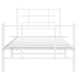 Berkfield Metal Bed Frame Without Mattress With Footboard White 90X190Cm - thumbnail 5