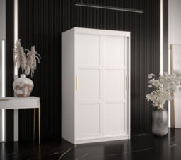 Arte Ramiro I Contemporary 2 Sliding Door Wardrobe 5 Shelves 2 Rails White Matt (H)2000mm (W)1000mm (D)620mm - thumbnail 2