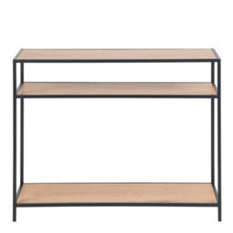 Furniture To Go Seaford Console Table, 2 Shelves In Black And Oak - thumbnail 2