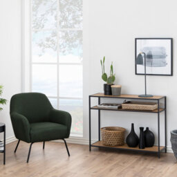 Furniture To Go Seaford Console Table, 2 Shelves In Black And Oak - thumbnail 4