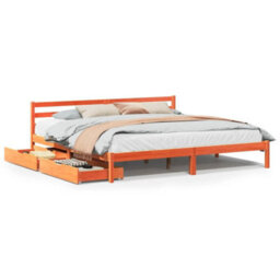 Berkfield Bed Frame Without Mattress Wax Brown 180X200 Cm Super King Solid Wood Pine - thumbnail 2