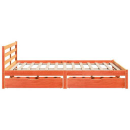 Berkfield Bed Frame Without Mattress Wax Brown 180X200 Cm Super King Solid Wood Pine - thumbnail 5