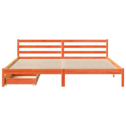 Berkfield Bed Frame Without Mattress Wax Brown 180X200 Cm Super King Solid Wood Pine - thumbnail 4
