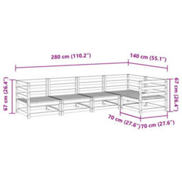 Berkfield 5 Piece Garden Sofa Set Impregnated Wood Pine - thumbnail 8
