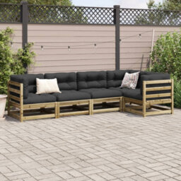 Berkfield 5 Piece Garden Sofa Set Impregnated Wood Pine - thumbnail 3