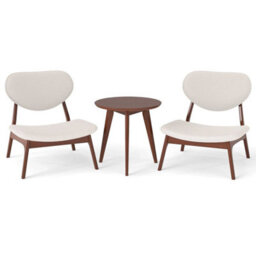 Set Of 2 Accent Chairs With Side Table Upholstered Living Room - thumbnail 6
