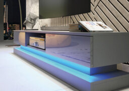 Bloom Tv Unit 180Cm Dark Grey With High Gloss Doors And Led Lighting - Creative Furniture - thumbnail 4
