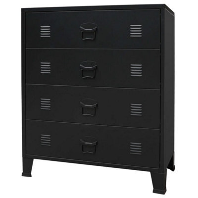 Vidaxl Chest Of Drawers Metal Industrial Style 78X40X93 Cm Black - image 1
