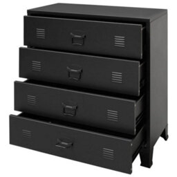 Vidaxl Chest Of Drawers Metal Industrial Style 78X40X93 Cm Black - thumbnail 4