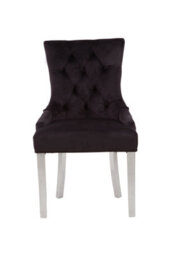 Orsina Luxe Black Velvet Upholstered Dining Chair, Kitchen Chair, Modern Chairs For Outdoor Patio, Lounge Chair - thumbnail 1