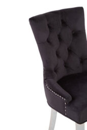 Orsina Luxe Black Velvet Upholstered Dining Chair, Kitchen Chair, Modern Chairs For Outdoor Patio, Lounge Chair - thumbnail 5