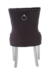 Orsina Luxe Black Velvet Upholstered Dining Chair, Kitchen Chair, Modern Chairs For Outdoor Patio, Lounge Chair - thumbnail 4