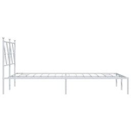 Berkfield Metal Bed Frame Without Mattress With Headboard White 120X190Cm - thumbnail 5