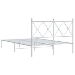 Berkfield Metal Bed Frame Without Mattress With Headboard White 120X190Cm - thumbnail 6