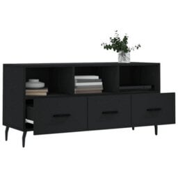 Berkfield Sturdy Tv Cabinet Black 102X36X50 Cm Engineered Wood - thumbnail 4