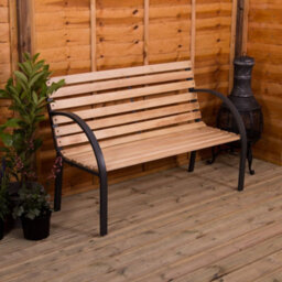 Lassic Garden Vida 2 Seater 120Cm Wide Slatted Traditional Garden Outdoor Bench