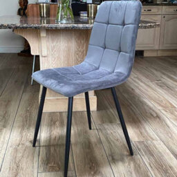 Minster Chair - Tufted Fabric/metal - L52 X W44 X H86 Cm - Grey/black - thumbnail 6