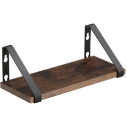 Tectake Wall Shelves - Set Of 3, Decorative Metal Brackets, High Load-Capacity, 3 Widths Included  - Industrial Wood Dark, Rustic - thumbnail 7