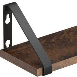 Tectake Wall Shelves - Set Of 3, Decorative Metal Brackets, High Load-Capacity, 3 Widths Included  - Industrial Wood Dark, Rustic - thumbnail 5