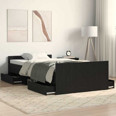 Walplus Bed Frame With Headboard Black Oak 90 X 200 Cm Engineered Wood - image 1