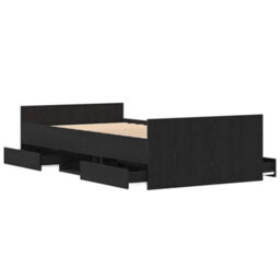 Walplus Bed Frame With Headboard Black Oak 90 X 200 Cm Engineered Wood - thumbnail 5