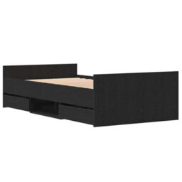 Walplus Bed Frame With Headboard Black Oak 90 X 200 Cm Engineered Wood - thumbnail 6