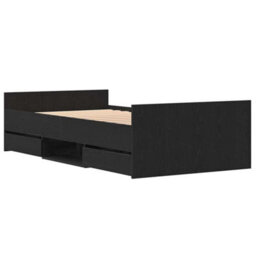 Walplus Bed Frame With Headboard Black Oak 90 X 200 Cm Engineered Wood - thumbnail 2