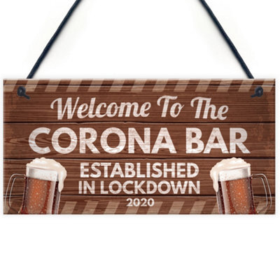 Red Ocean Novelty Corona Bar Sign Funny Quirky Hanging Sign For Home Bar Gifts For Him Man Cave Gifts - image 1