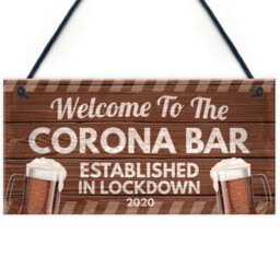 Red Ocean Novelty Corona Bar Sign Funny Quirky Hanging Sign For Home Bar Gifts For Him Man Cave Gifts - thumbnail 1