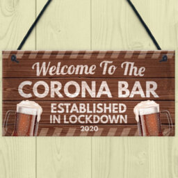 Red Ocean Novelty Corona Bar Sign Funny Quirky Hanging Sign For Home Bar Gifts For Him Man Cave Gifts - thumbnail 2