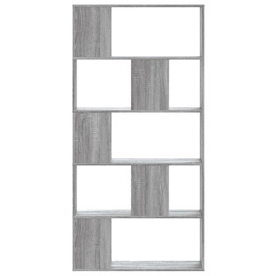Berkfield Durable Bookcase 5-Tier Grey Sonoma 80.5X23.5X162.5 Cm Engineered Wood