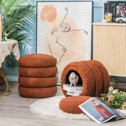 Nordlys Terracotta Pouf With Storage Vintage Style Living Room - thumbnail 5