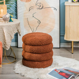 Nordlys Terracotta Pouf With Storage Vintage Style Living Room - thumbnail 3