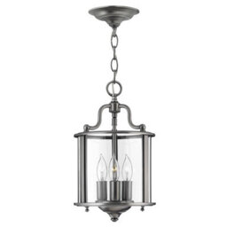 Stylish 3 Bulb Pewter Ceiling Pendant Light With Led E14 Fittings